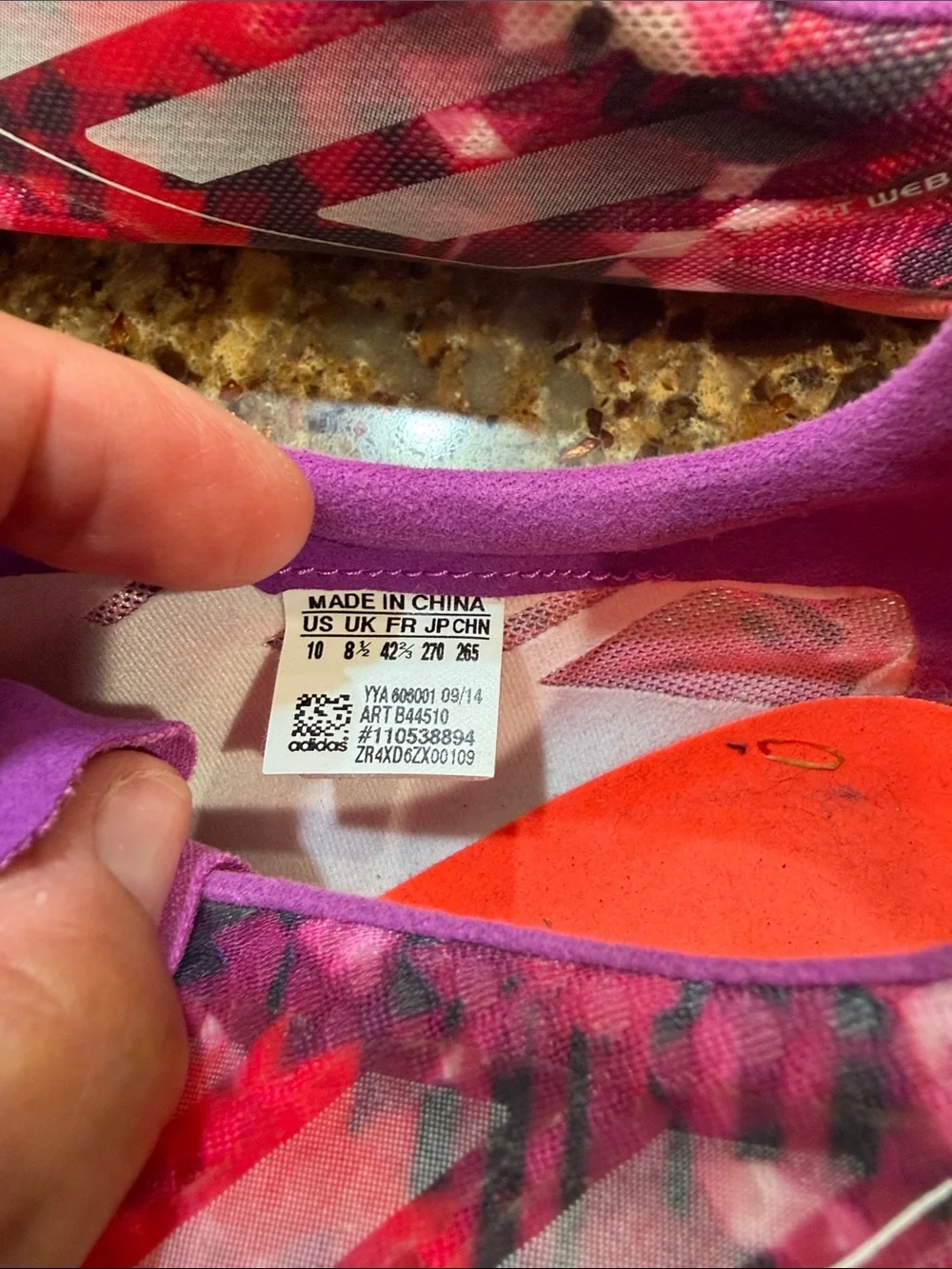 adidas Women's Pink and Purple Patterned Athletic Shoes